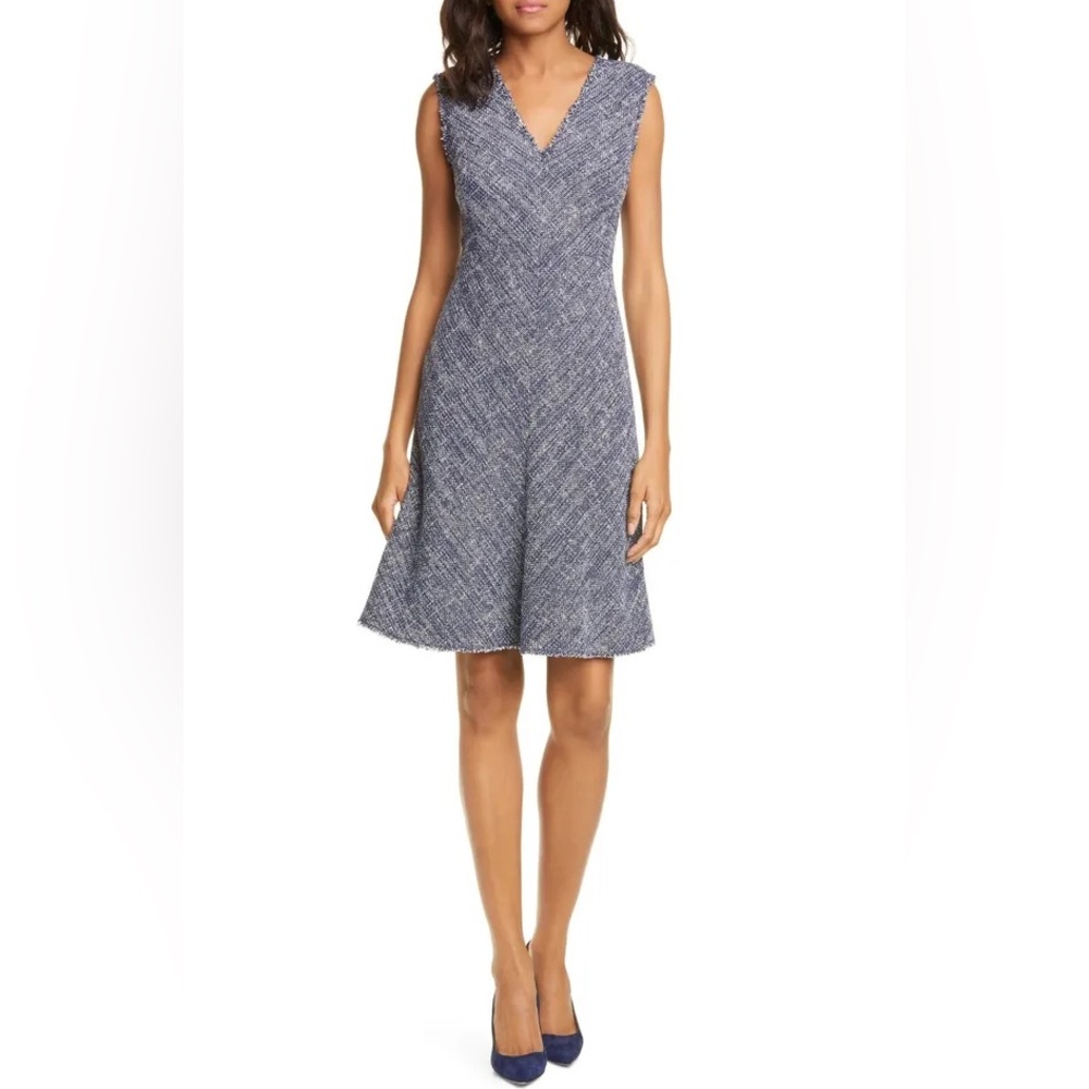 Rebecca Taylor Navy Blue Tweed A-line Dress - Picture 5 of 13
